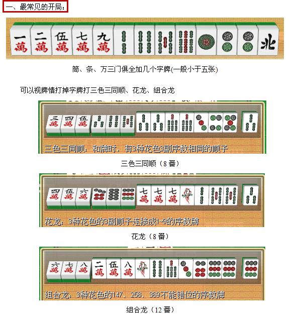 {賭波}(麻将胡牌牌型大全集图)